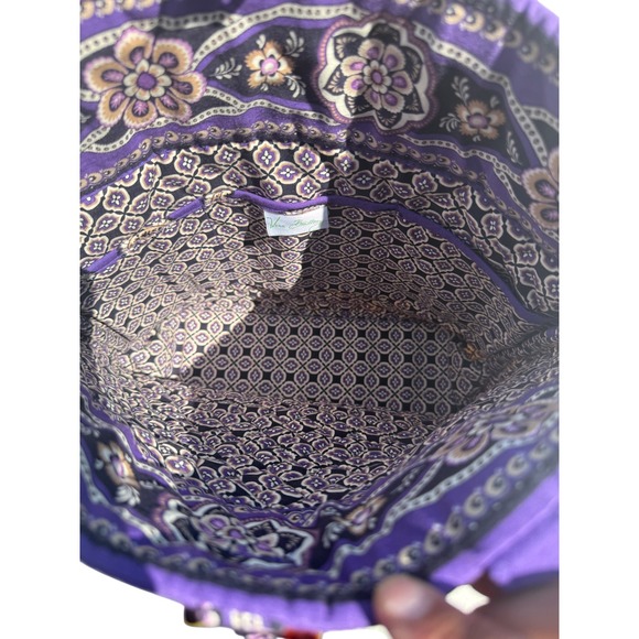 Vera Bradley Purple Paisley Quilted Tote Bag Floral Accents Cotton‎ - Picture 6 of 6